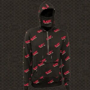 RAW  Hoodie with Rolling Tray Pocket and detachable face mask - Raw Rawlers